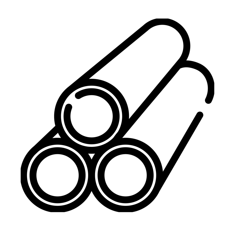 Line icon of stacked HDPE pipes