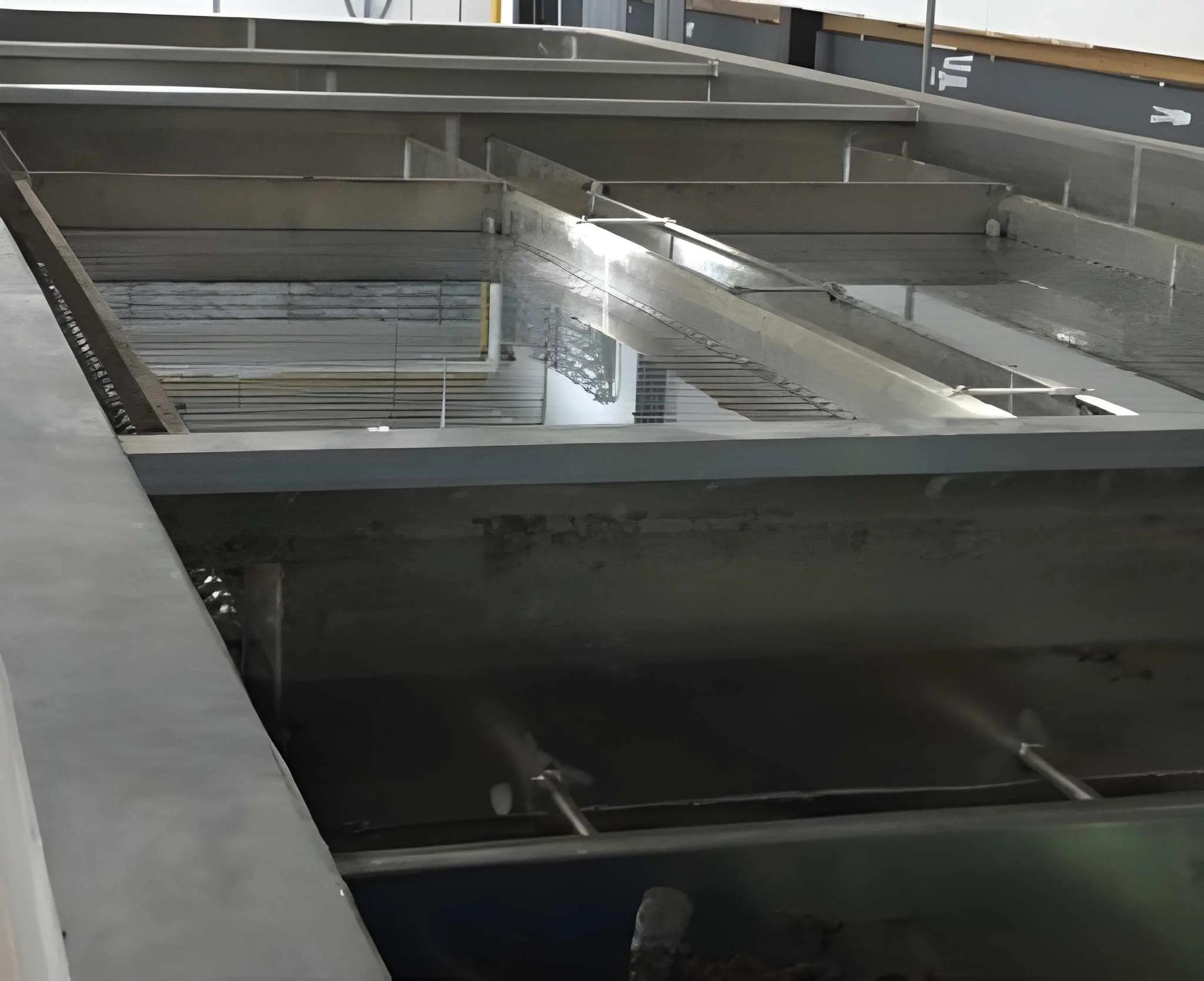 Water storage tanks and treatment basins at the Canoe Lake, SK project