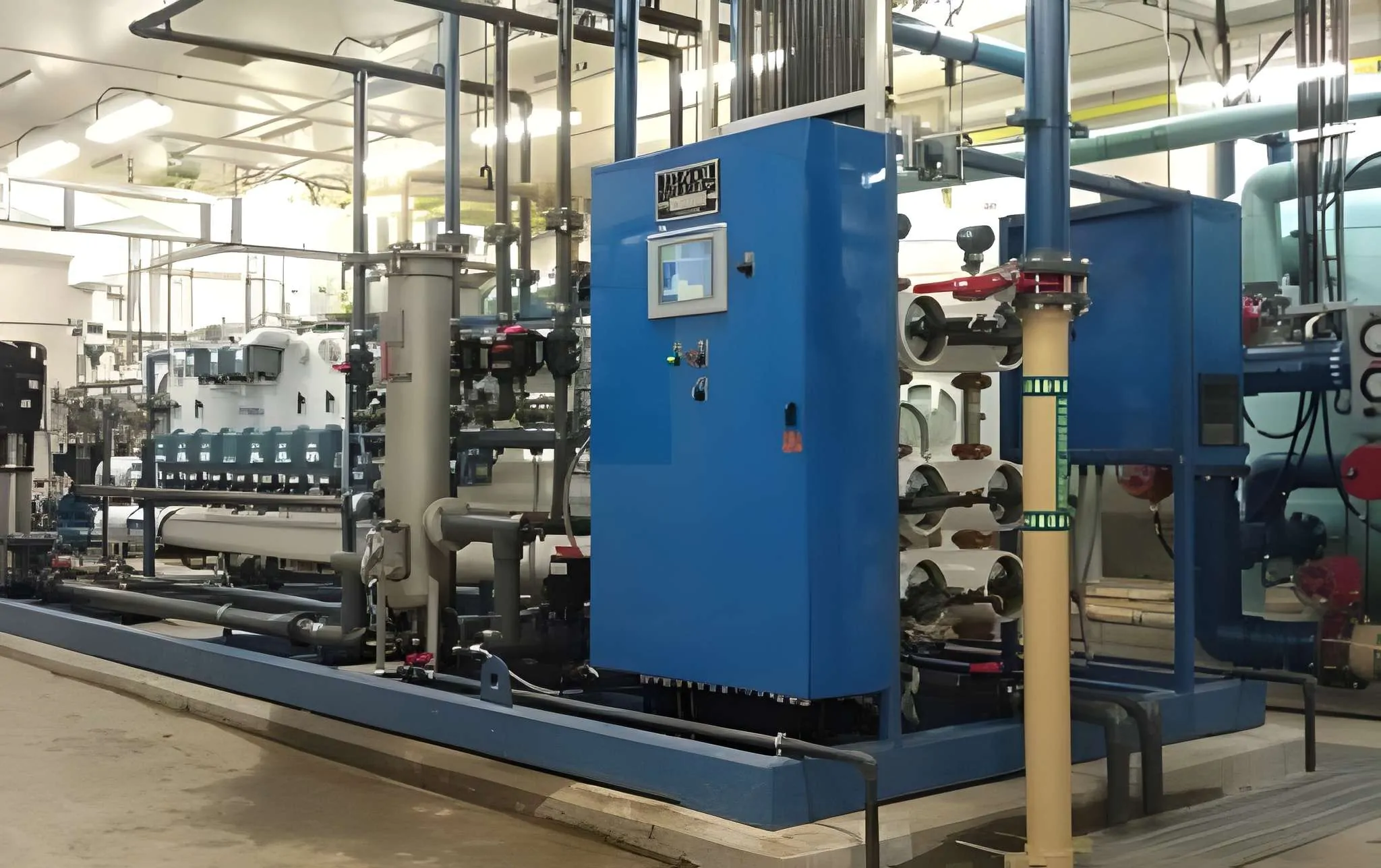 Water treatment equipment and control panel at the Cupar, SK project
